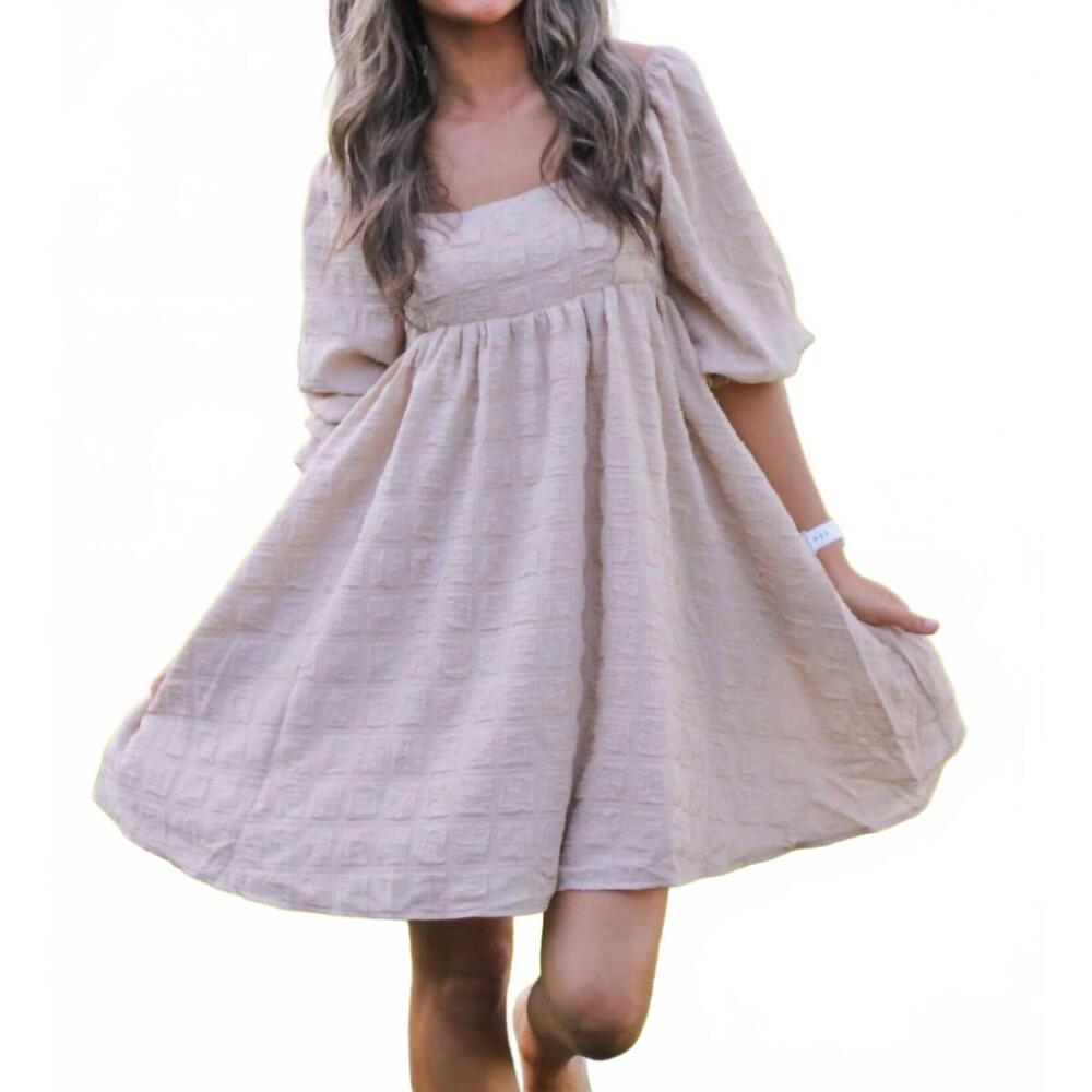 NEW SWEET LEMON latte babydoll dress in beige